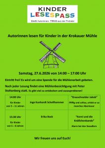  Autorinnen lesen für Kinder in der Krokauer Mühle 